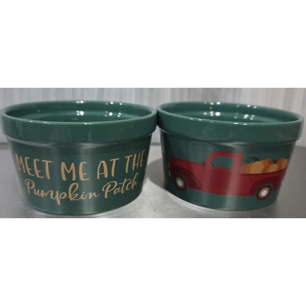 Nantucket Mini Ceramic Ramekin Meet Me At The Pumpkin Patch‎ 4 in x 2.5 in